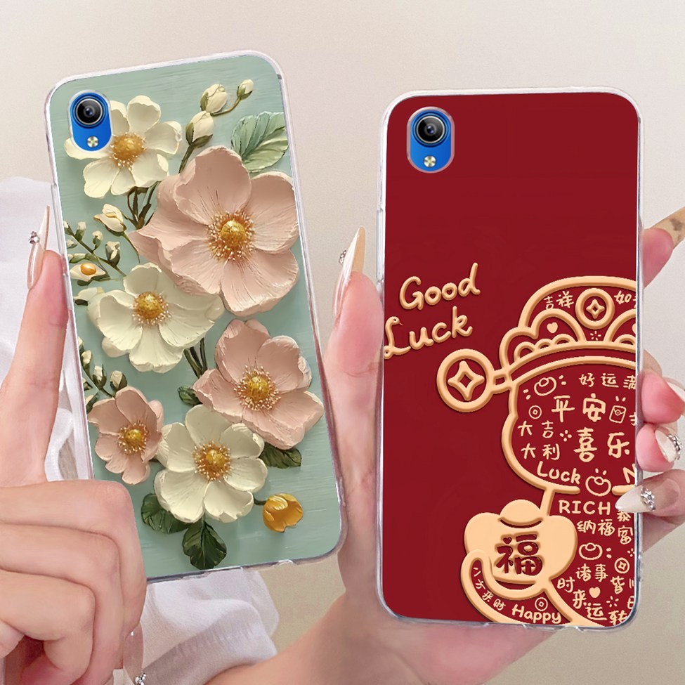 Dành Cho Vivo Y1s Ốp Lưng 1929 Trong Suốt Hoạt Hình Dễ Thương Thời Trang Vui Nhộn Sơn Vỏ Điện Thoại 