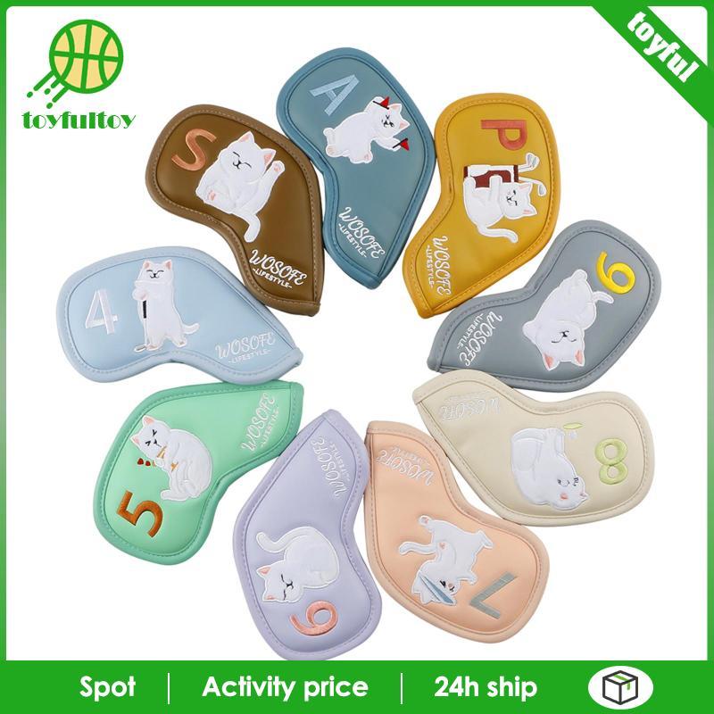 9 Chiếc Golf Club Head Covers Golf Iron Covers Set Chống Nước Cao Cấp Bảo Vệ Quà Tặng Cho Câu Lạc Bộ