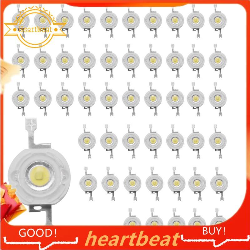 Bộ 50 1W Diode Công Suất Cao Trắng Mát Hạt Led 1 Watt Chip Đèn 3V-3.4V
