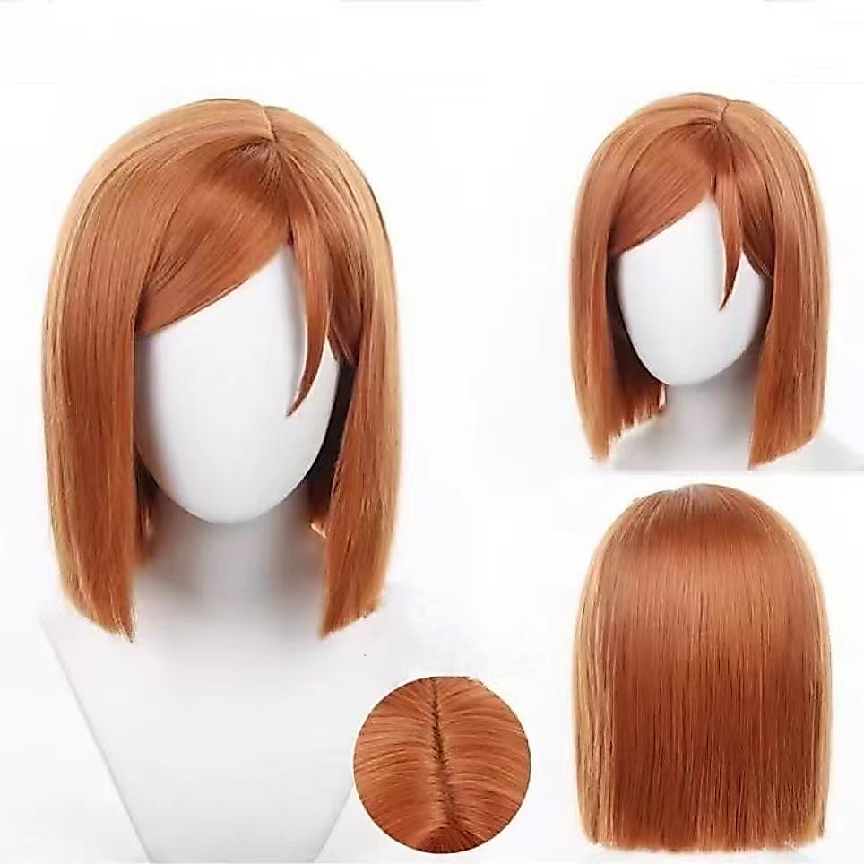 Anime Jujutsu Kaisen Kugisaki Nobara Cosplay Tóc Giả Nữ Tóc Giả Cho Halloween Carnival Đảng