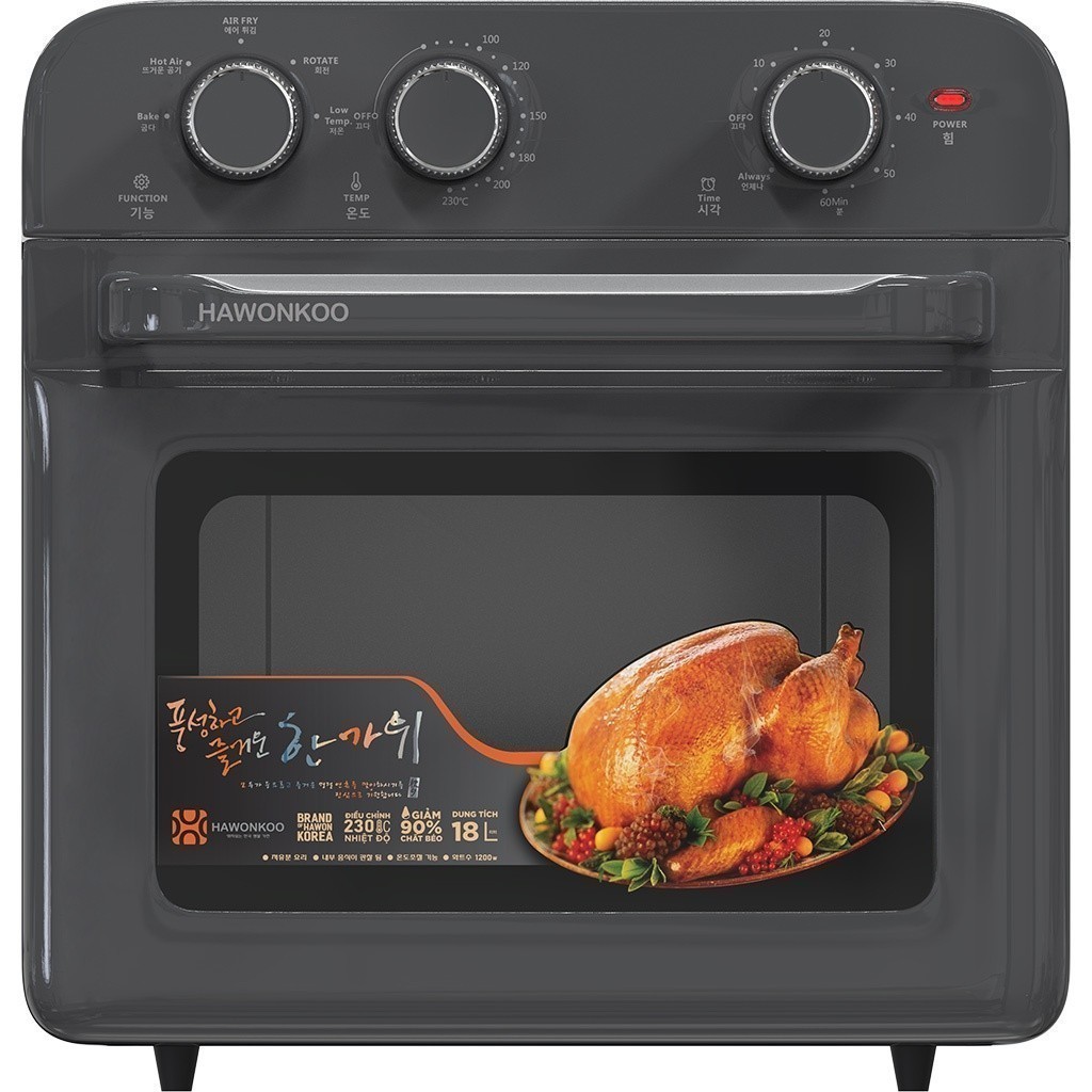 Nồi chiên không dầu Hawonkoo 18 lít AFH-180-GR Xám