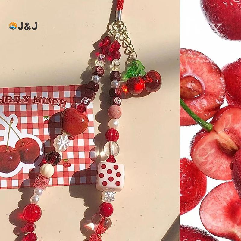 [J & J] Mặt dây chuyền anh đào Vỏ điện thoại di động Dây đeo máy ảnh CCD Dây đeo cổ Alcove Mặt dây c