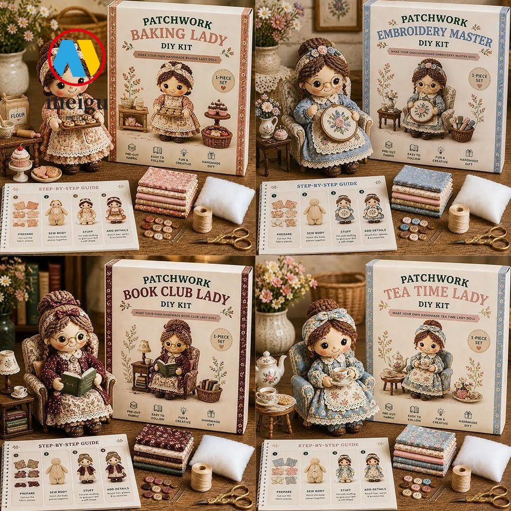 MEIGU DIY Felt Doll Kit, Baking Girl Felt Material May Lady Patchwork DIY Collection Kit, Gardener t
