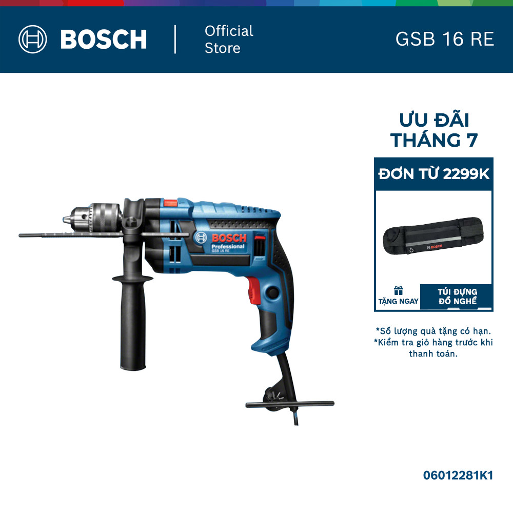Máy khoan động lực Bosch GSB 16 RE (Hộp nhựa)