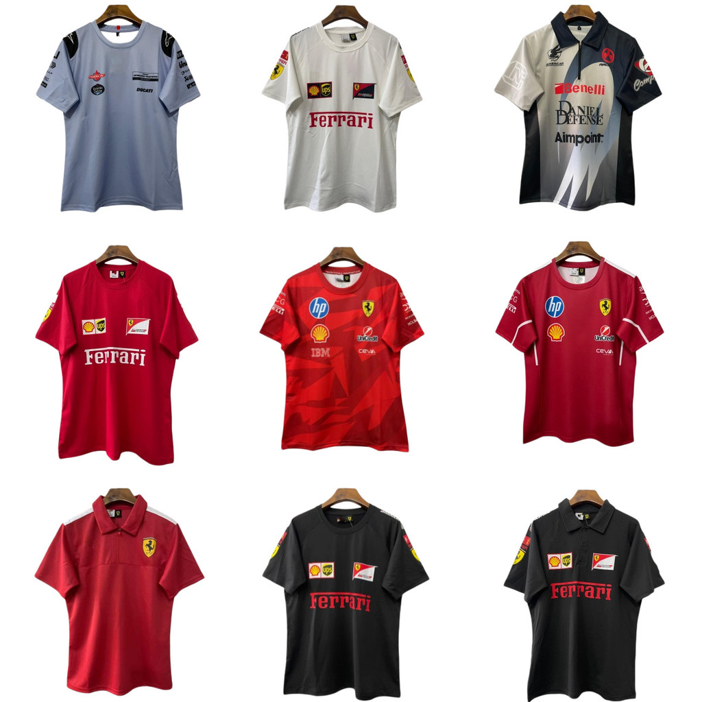 Áo bóng đá F1 Formula Car Jersey Ferrari Mercedes McLaren Red Bull Yamaha Áo thun ngắn tay thông thư