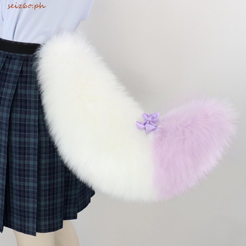 SEIZ6O Furry Furry Furry Fursuit Đuôi Kigurumi, 60cm / 23in có dây đai có thể điều chỉnh Đuôi chó só