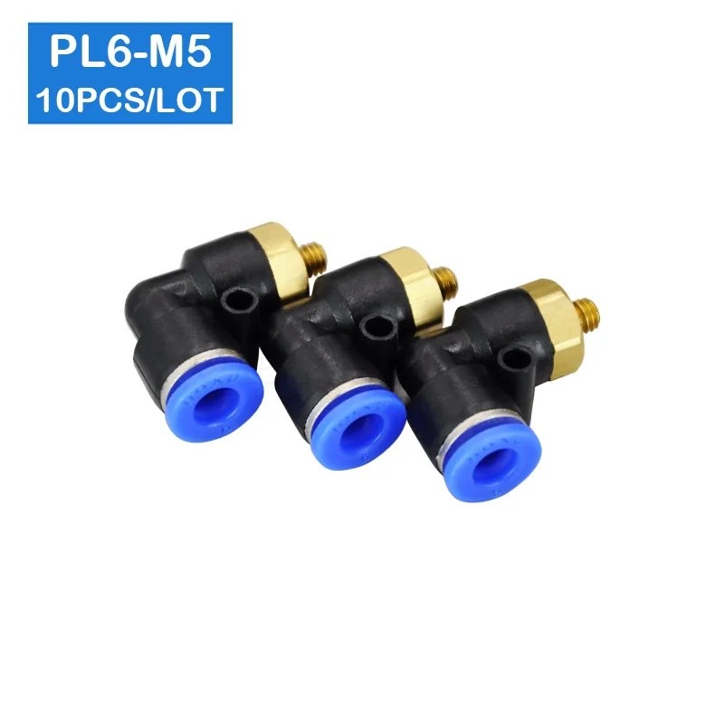 Chất Lượng Cao 10 Chiếc PL6-M5, 6 Mm Đẩy Trong Một Cảm Ứng Kết Nối M5 Sợi Khí Nén Nhanh Phụ Kiện Y