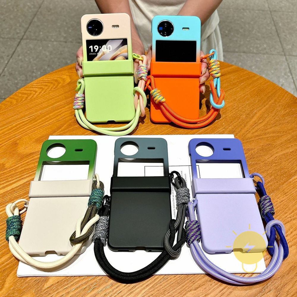 Phone Case For VIVO X Flip PC TPU Skin Friendly Strap Skin Friendly Hard Aesthetic Korean Cute