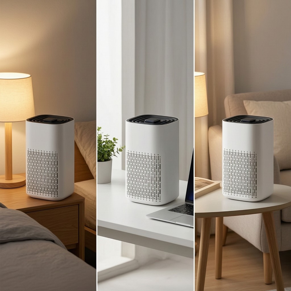 Máy lọc không khí để bàn Thiết bị máy lọc không khí nhỏ gọn Loại bỏ mùi ồn thấp cho văn phòng, phòng