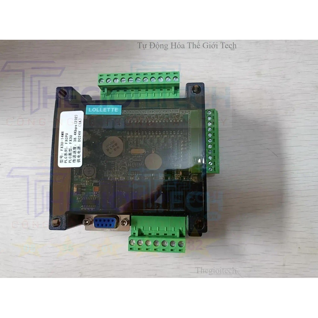 FX3U-14MR 14MT, Bo PLC LE3U FK3U RS232 RS485 modbus 24VDC 8 trong 6 ra Anolog 0-20mA/ 0-10V 6ad 2da 