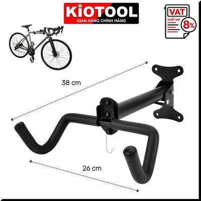 Giá treo xe đạp lên tường Kiotool có móc treo mũ bảo hiểm và gấp gọn