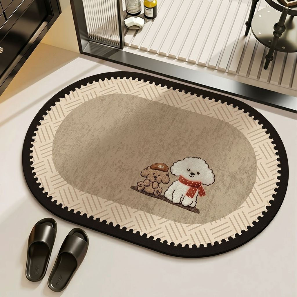 Dry mat for bathroom entrance, non-slip diatomite mat for restroom12y New quick-absorbing toilet and