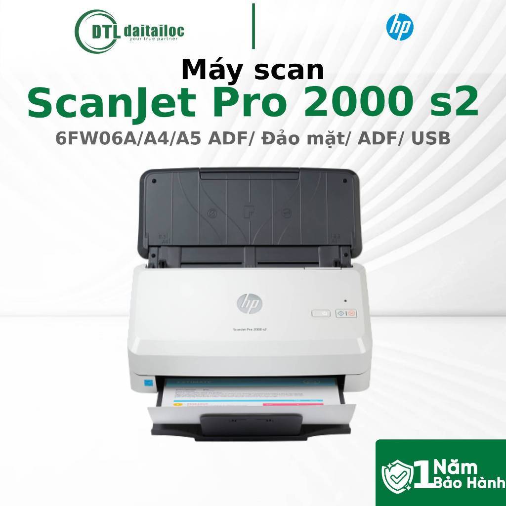 Máy Scan HP ScanJet Pro 2000 S2 6FW06A A4 A5 Đảo mặt | Chính Hãng | Bảo Hành 12 Tháng
