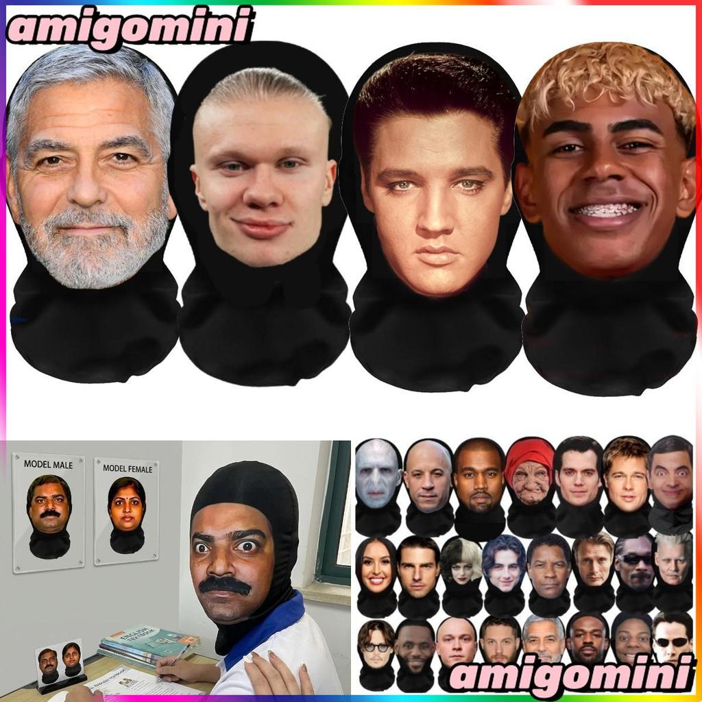 3D in Full Face Mask Cosplay Diddy Kanye Mặt nạ Người nổi tiếng ngụy trang Mặt nạ ngộ nghĩnh cho ngư