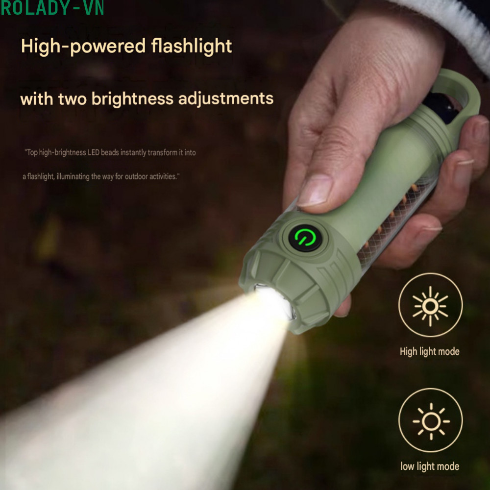 #ROYALLADY#Rechargeable LED Tent Light USB-C Portable Camping Lamp 3 Color Ambient Lighting