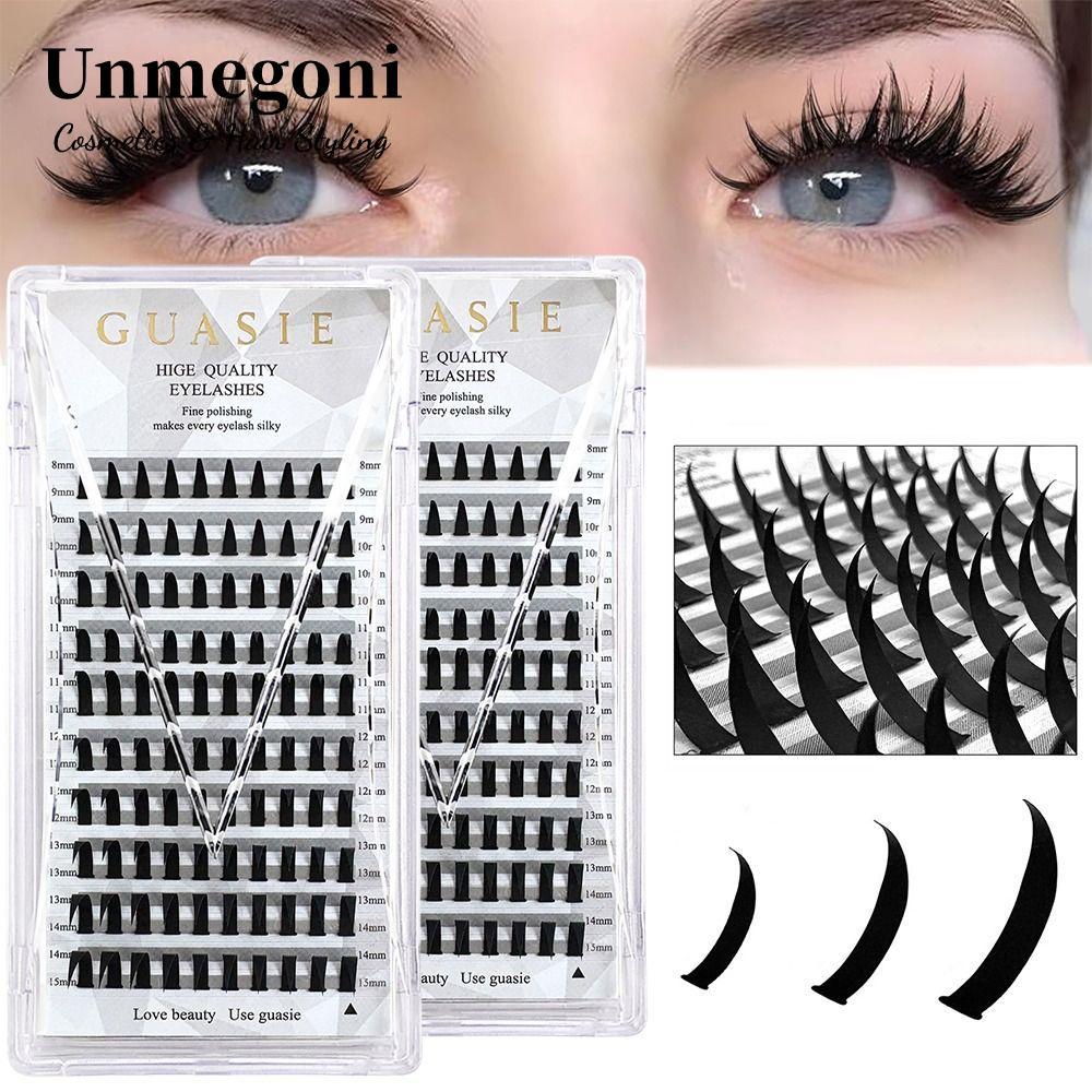 UNMEGONI Cụm Lash, Cụm lông mi Manga 8-15mm, Vẻ đẹp của phụ nữ Baddie Anime Handmade C Curl Eye Clus
