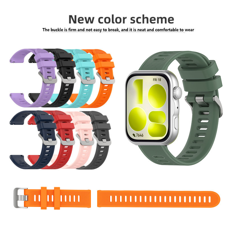 Dây đeo đồng hồ silicon chống nước ngoài trời + Đầu nối cho Huawei Watch Fit 2 3 4 5 / Fit2 / Fit3 /