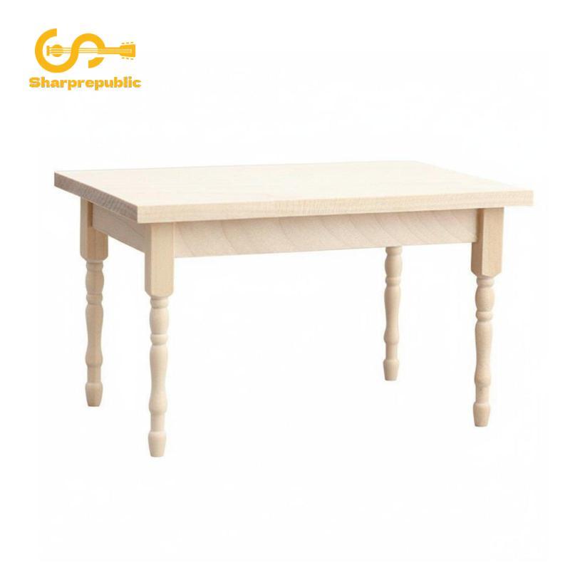 Bàn nhà búp bê tỷ lệ 1: 12 Sharprepublic DIY Endeavor Nội thất tỷ lệ 1: 12 Thiết kế đơn giản Bàn búp