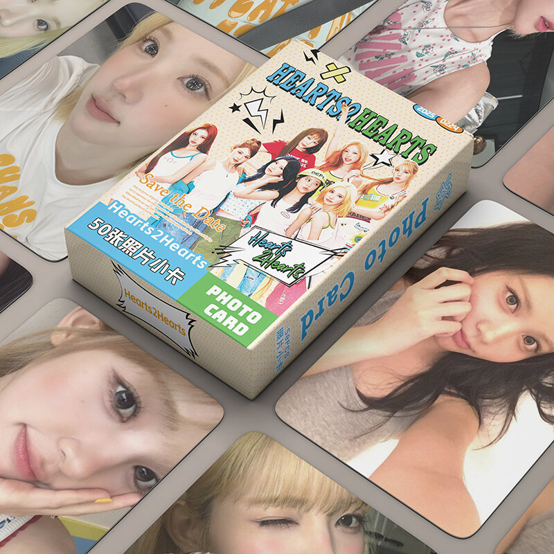50 Cái / hộp Hearts2Hearts H2H Laser Card Photocard hologram LOMO Card KPOP Album