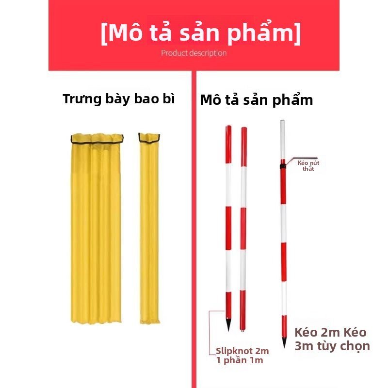 Sào cọc tiêu nhôm hợp kim dày đo đạc rút gọn 1m 2m 3m 5m chắc chắn ổn định bán chạy