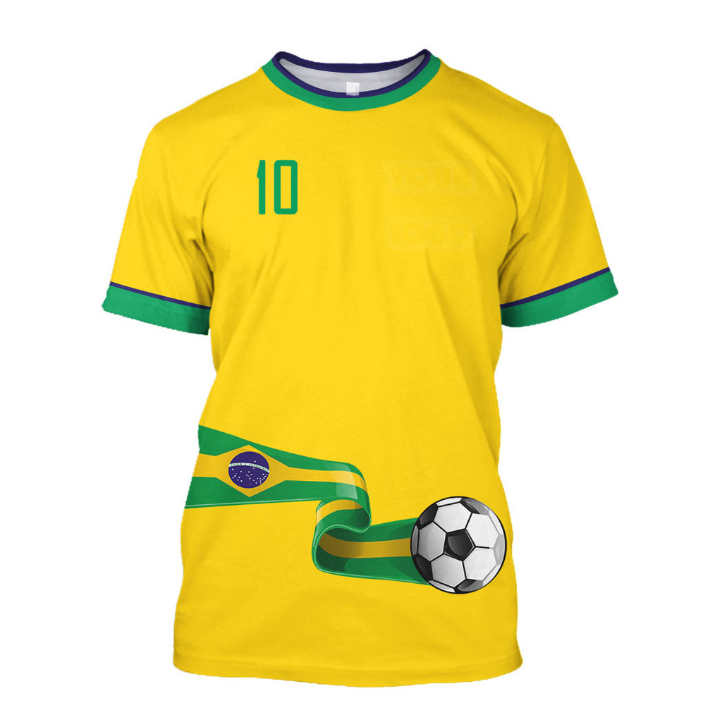 2022 Brazil Sân nhà màu vàng Số 10 Số Nemal Áo bóng đá Paquetta 7 mảnh được vận chuyển trên Behalf