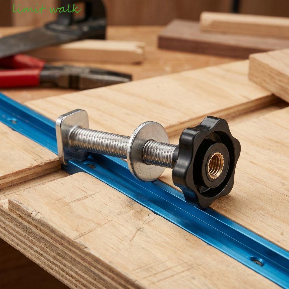 LIMIT WALK T-Slot Slider, Plum Star Knob M8x100mm Miter T-Track Jig, Jig Vít Fixture Heavy Duty T-Tr