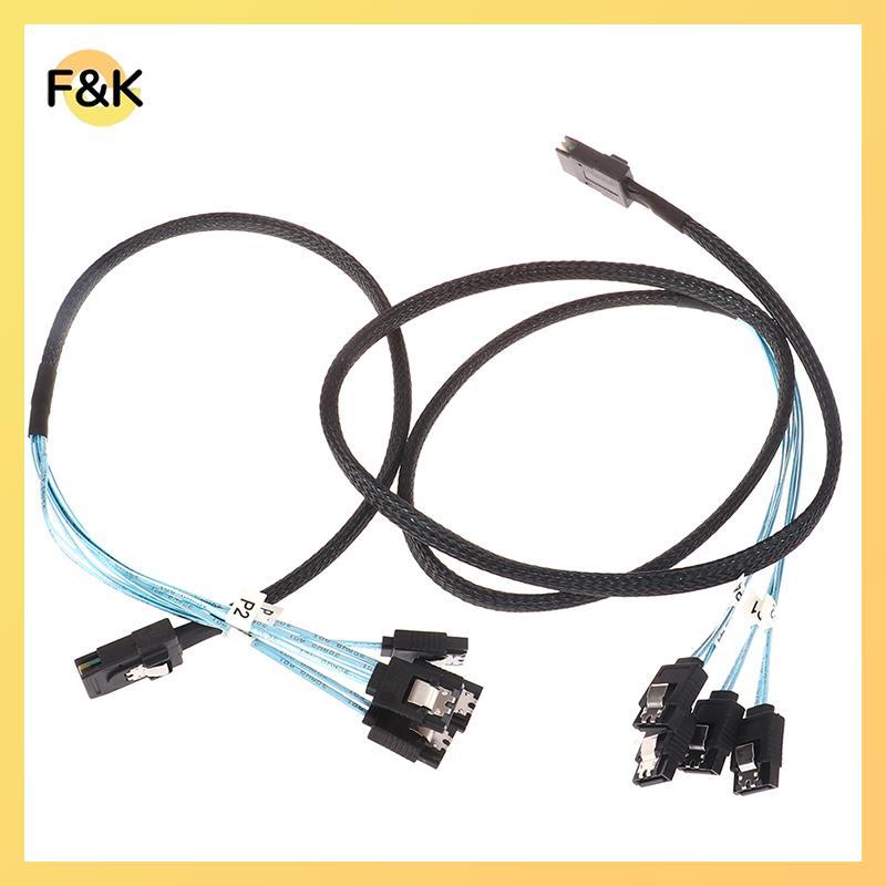 Cáp SATA F & K SAS Mini-SAS SFF-8087 Đến 4 Cáp SATA Mini SAS 4i SFF8087 36P Đến 4 Cáp SATA 7P 12Gbps