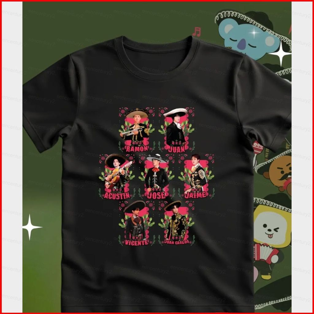 Áo thun cotton ARMY BTS BT21 V VAN KOYA‌ RM ‌RJ‌ Áo ngắn tay Jin SHOOKY MANG CHIMMY COOKY