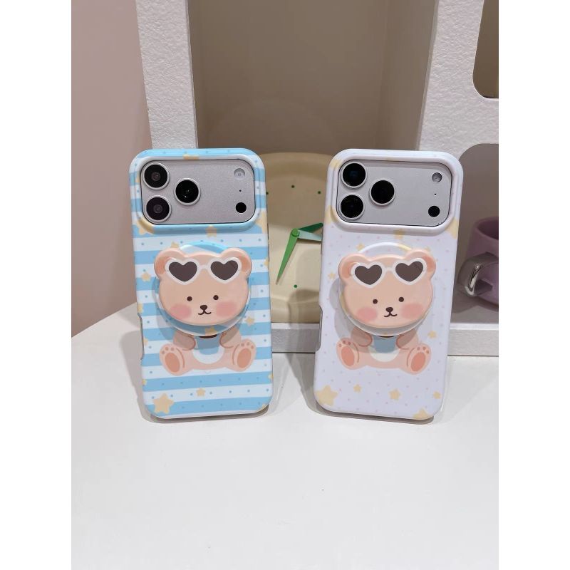 Ốp Điện Thoại Thích Hợp Cho iPhone 11 12 13 14 15 16 17 Pro max Plus Kính Mát Air Love Gấu Chống Sốc Vỏ Bảo Vệ Chống Sốc Bao Gồm Tất Cả