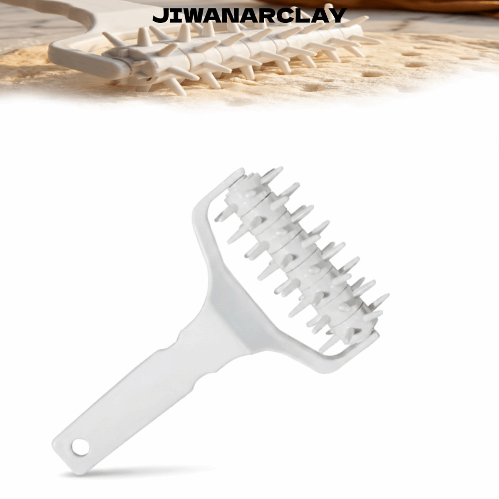 JIWANARCLAY Pizza Dough Docker, Ngăn Ngừa Vỉ Lỗ Puncher Bột Docker Roller, Đa Năng Cầm Tay Thực Phẩm