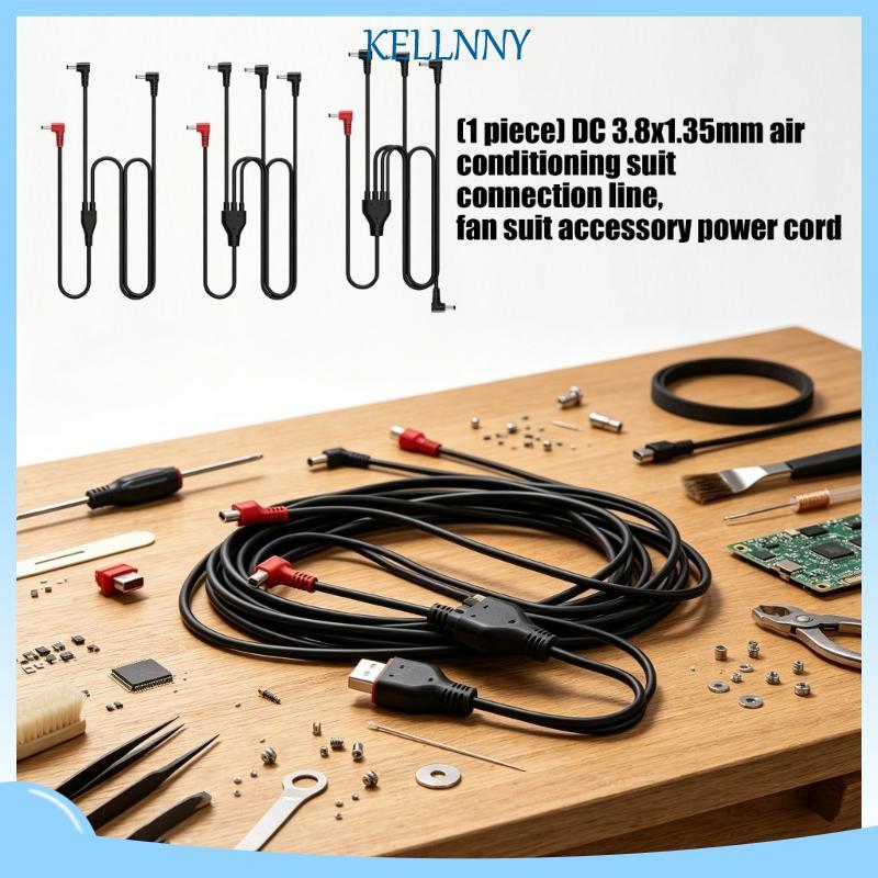Fan Clothing Power Splitter Cable 3.8X1.35Mm Cooling Clothing Use