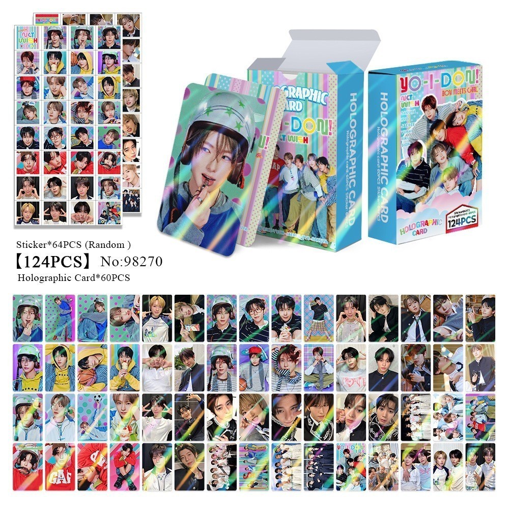Hàng sẵn có 124 tờ NCT WISH Album mới YO-I-DON Star KPOP Hàng hóa Thẻ Laser LOMO