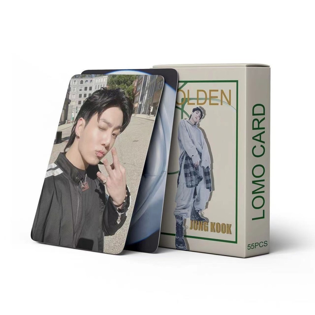 Hàng sẵn có 55 miếng JUNGKOOK Album mới GOLDEN Photocard Tian JUNGKOOK Hàng hóa Thẻ LOMO