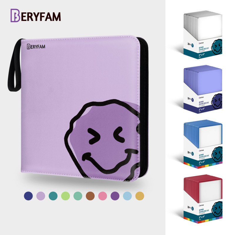 BERYFAM Combo album đút bên hông và Toploader Đựng Card Bộ Viền màu sắc sổ đựng card abum đựng card 