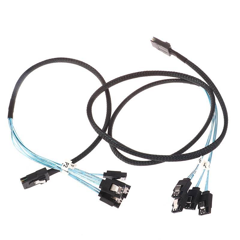 Onemetertomj SAS Cáp SATA Mini-SAS SFF-8087 Đến 4 Cáp SATA Mini SAS 4i SFF8087 36P Đến 4 Cáp SATA 7P