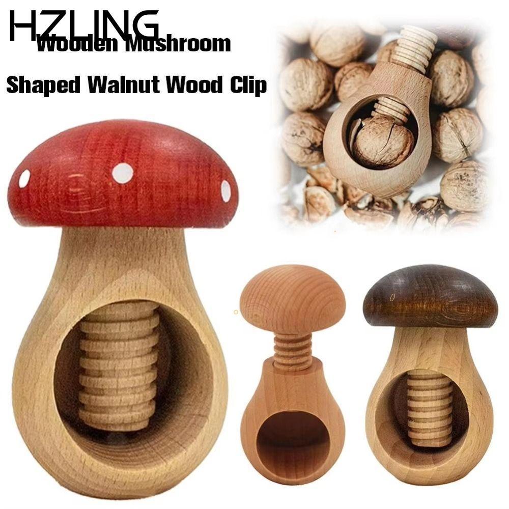 HZLING Nutcracker, Kìm Gỗ Đa Năng, Di Động Hình Nấm Dễ Nứt Pecans Kẹp