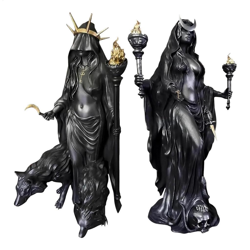 Hekate Tượng Gothic Đêm Phù Thủy Nhựa Trang Trí Thủ Công Giả Tưởng Kệ Sách Trang Trí Cho Kệ Nhà Để B