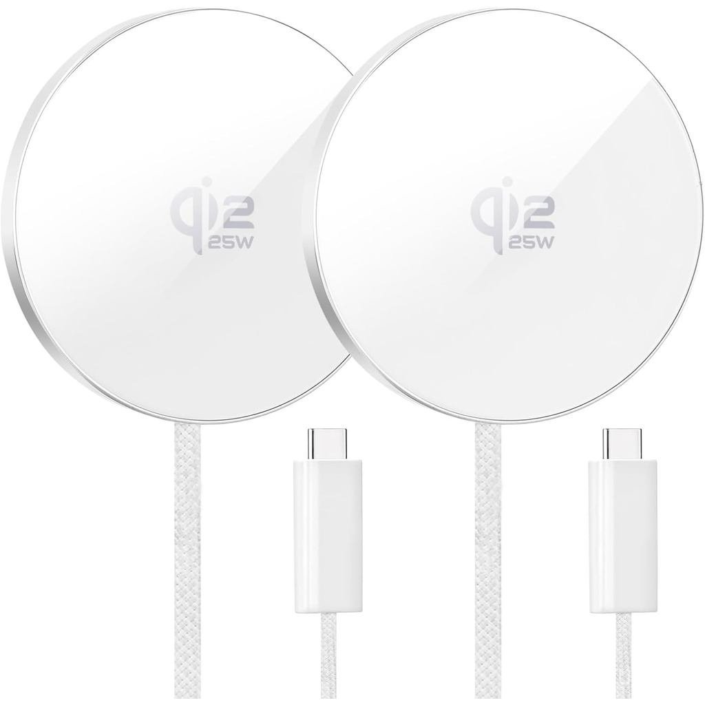 Magnetic Wireless Charger 2Pack 25W Qi2 for Magsafe Charger for iPhone 17/16/15/14/13/12Pro Max, Air