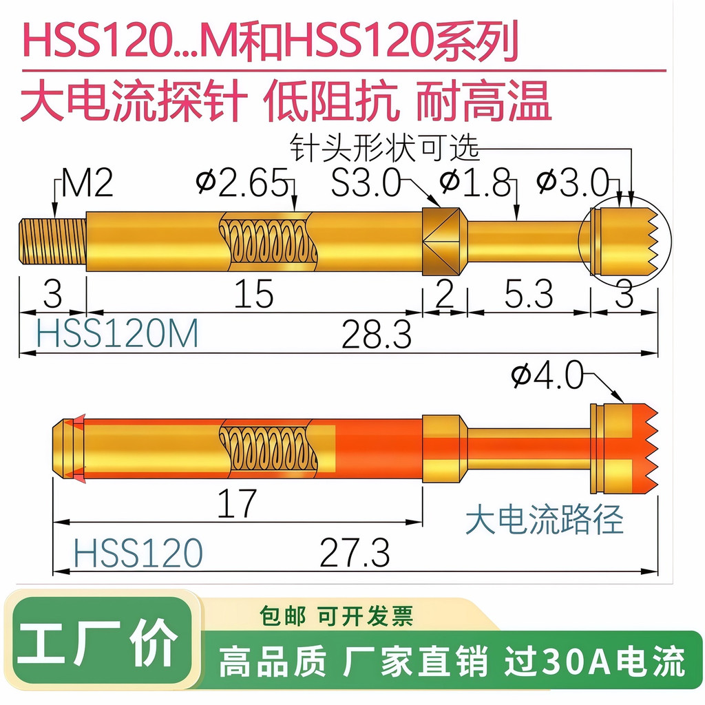 Bán chạy Đầu dò dòng điện cao HSS120 30A HRS120 Đầu dò CP265-H3.0-M2 R113-30-M2