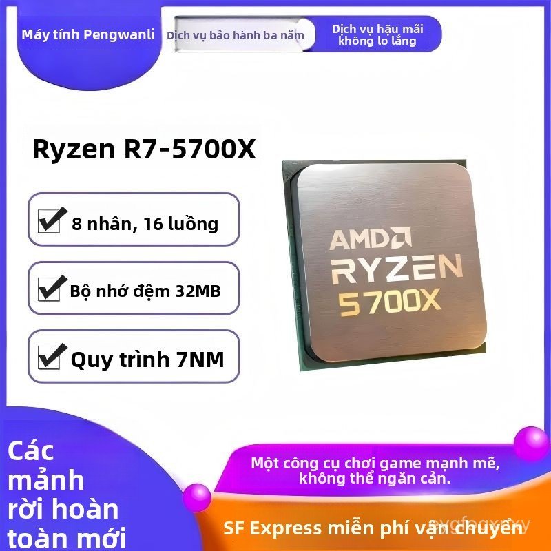 CPU AMD Ryzen R7 5700X 8 nhân 16 luồng, hiệu năng mạnh mẽ cho máy tính