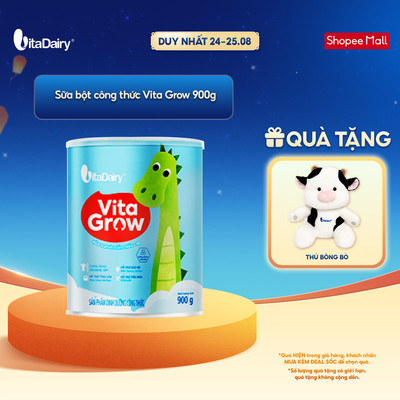 Sữa bột VitaGrow cải tiến giúp bé bổ sung năng lượng, hỗ trợ phát triển chiều cao - Lon 900g