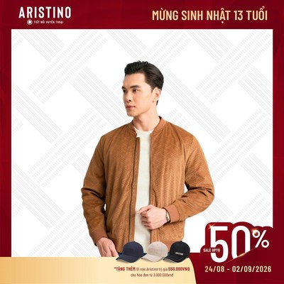Áo khoác bomber 2 lớp ARISTINO phom dáng regular fit vừa vặn tôn dáng - AJK025BZ