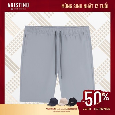 Quần Short Thể Thao Nam Cạp Chun Aristino Regular Fit 87% Polyamide Mềm Mịn Thoáng Mát ASO026AS2