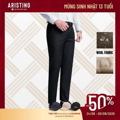 Quần Âu Đen Nam Aristino Business chất liệu  Wool lông cừa cao cáp dáng Fiero 1TR0090S1