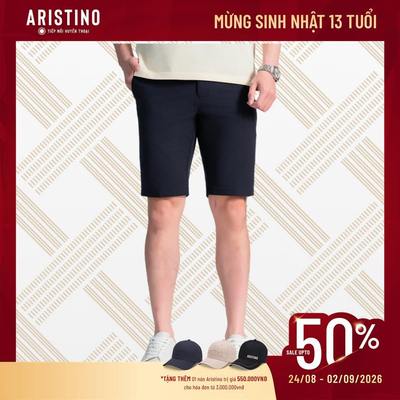 Quần Short Âu Nam ARISTINO Regular Fit suông rộng, màu sắc trung tính, dễ phối đồ - ASO009AS3