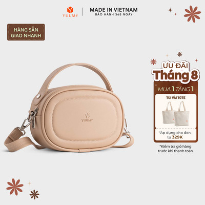Túi Yuumy (Thời trang nữ dáng tròn bầu viền chỉ size 20 - Túi đeo chéo da Seasand YN246) Bagsmart