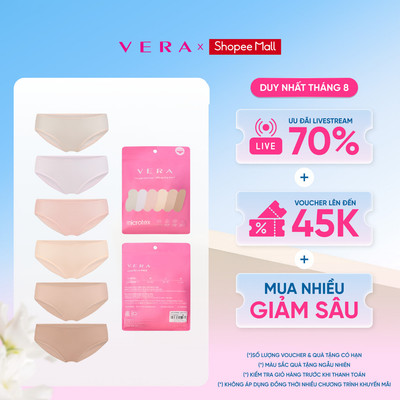 COMBO 06 chiếc quần lót nữ sợi Microfiber mát mịn, co giãn, kháng khuẩn - VERA 6323 [Giao màu ngẫu nhiên]