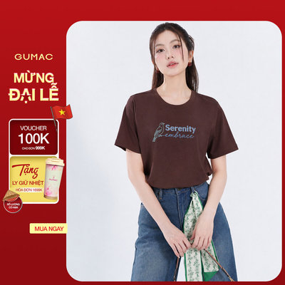 [VOUCHER 25%] Áo Thun Nữ Gmorning - GUMAC Form Rộng Hình Thêu Xù Chữ Nổi Thanh Lịch Thời Trang YATG08045
