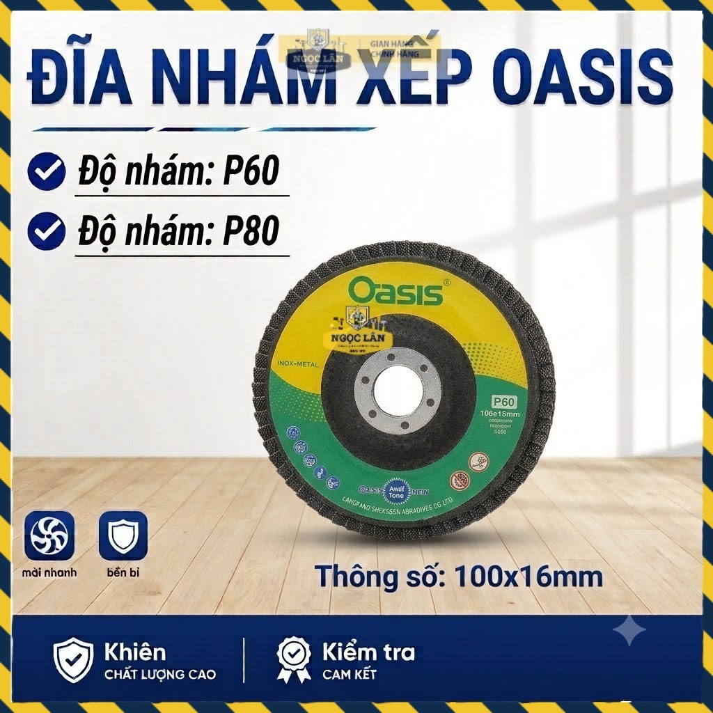[Nội địa trung] Combo Đĩa nhám xếp Oasis 1 tất P60/P80 bền bỉ ít hao