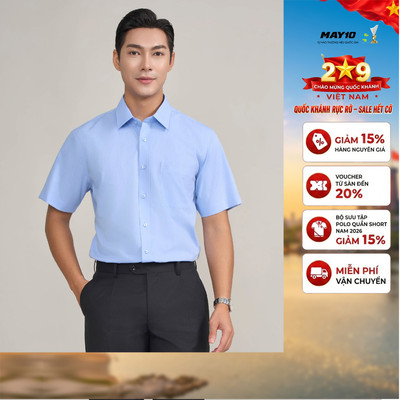 Áo Sơ mi nam cộc tay May 10 form Regular mã 010124030 AH367